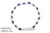 Asfour Crystal Fashion Bracelet With Multi Color Oval & Marquise Zircon In 925 Sterling Silver-BM0056-AP